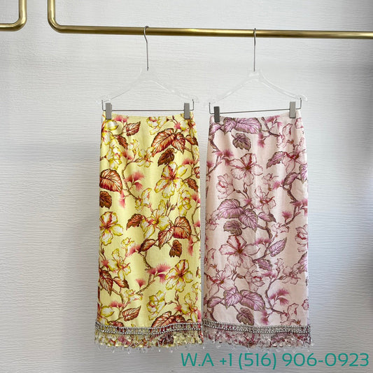 Zimmermann Yellow Hibiscus Print Skirt