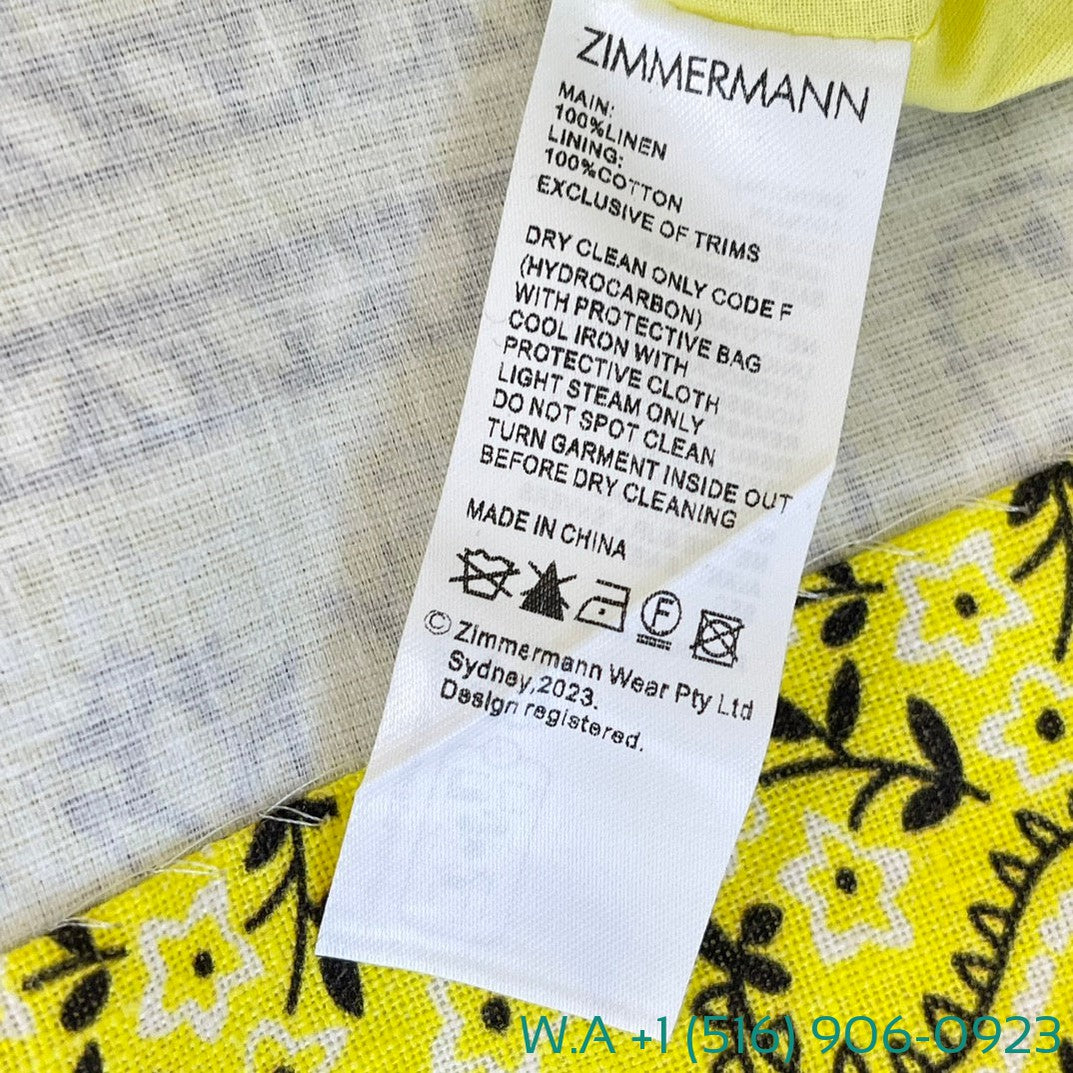 Zimmermann Yellow Flouncing Ruffle Mini Dress