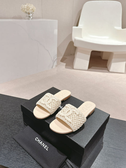 Chanel Beige Slippers Shoes