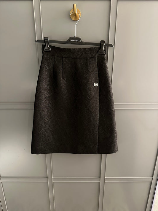 Black Jacquard Skirt