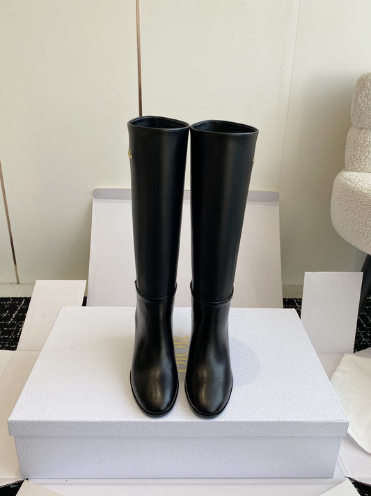 Christian Dior Black Letter Logo Boots Shoes