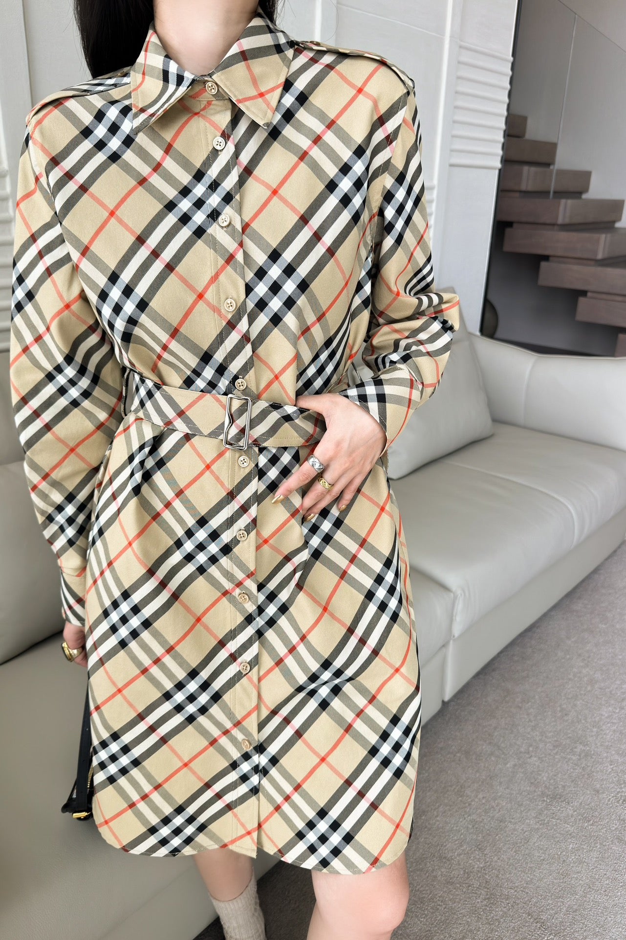 Burberry Dresses Long Sleeved For Women #1251817