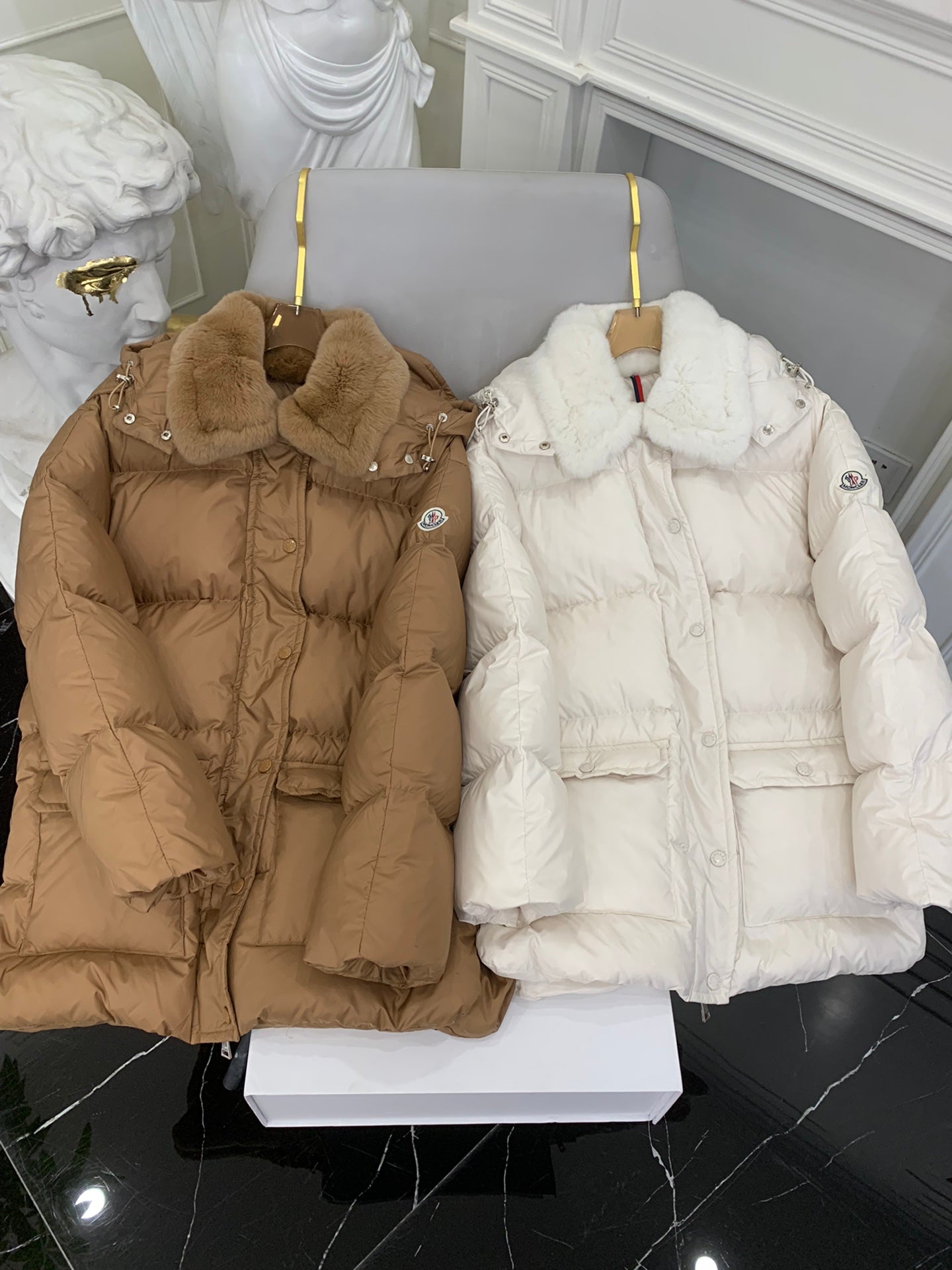 Moncler Down Feather Coat Long Sleeved For Women #1264265